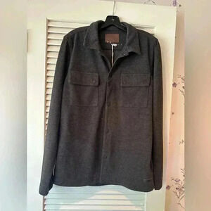 NWT Civil Society Bennett Knit Grey Snap Front Shirt Jacket in Size Large